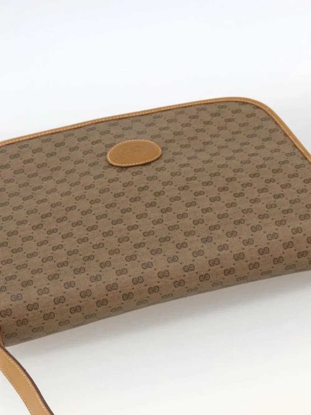 GUCCI Micro GG Supreme Shoulder Bag PVC Beige Gold 001 904 0915 Auth ka3456